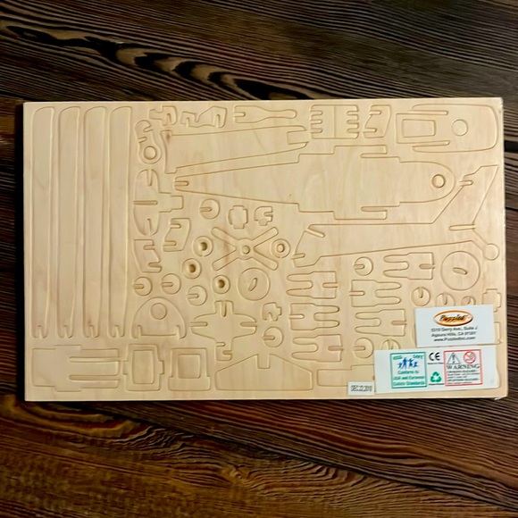 Ancient Sailboat & Apache Helicopter Wood Craft Puzzles - Picture 4 of 9